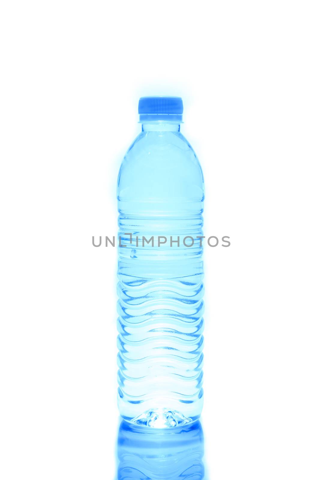 Plastic bottle of drinking water isolated on white
