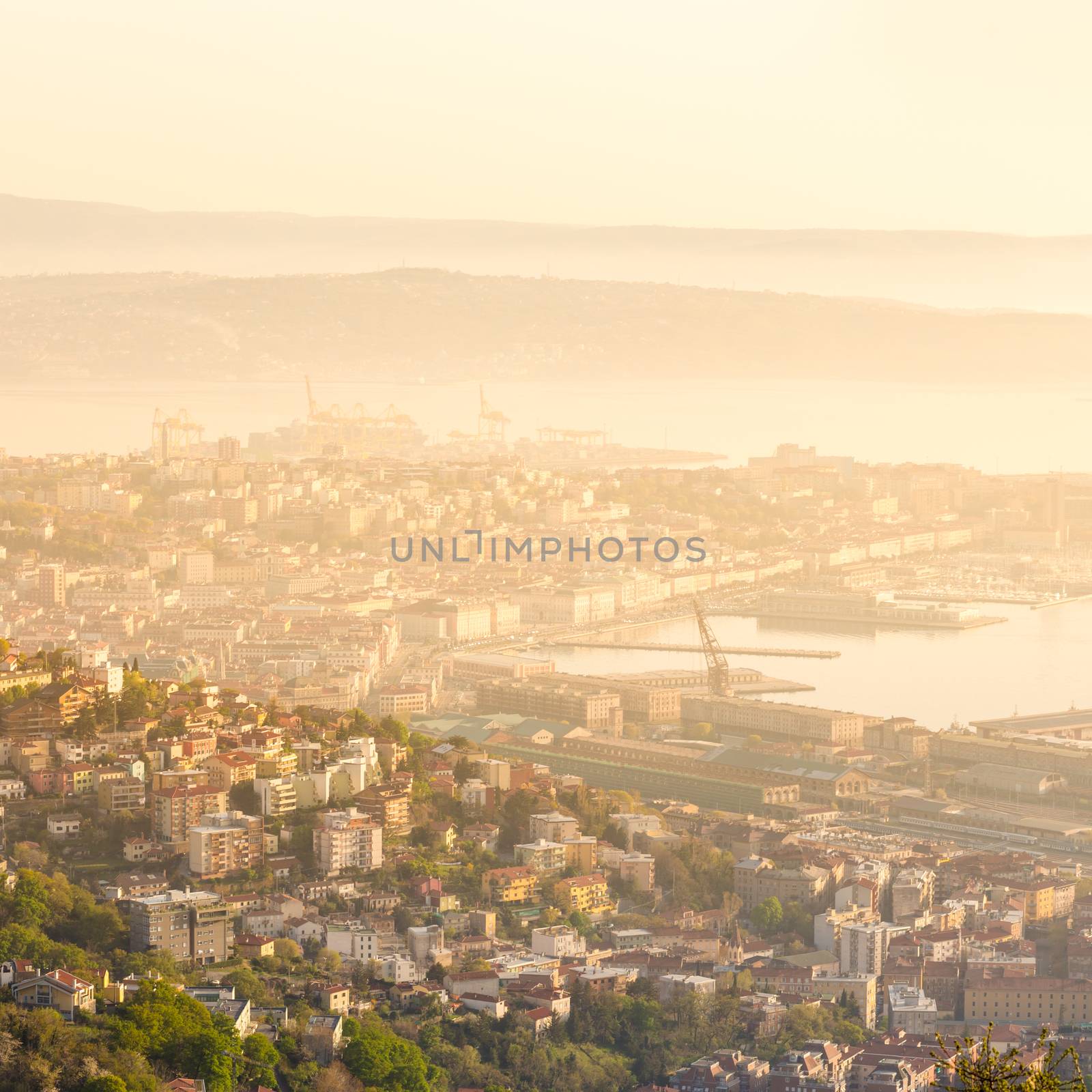 Aerial view of Trieste, Italy. by kasto