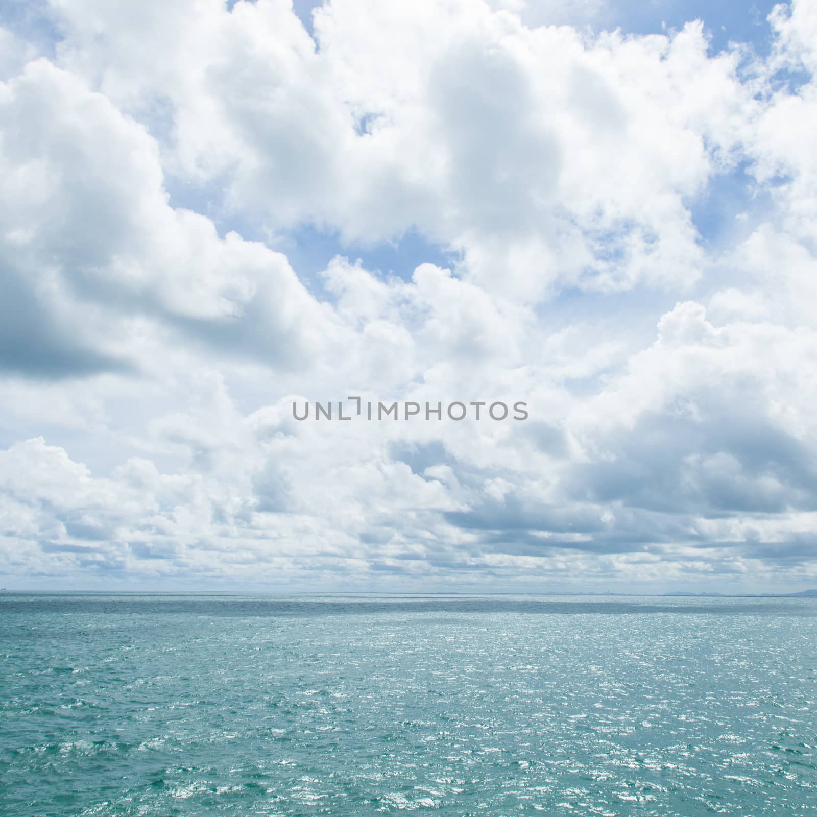 Sea and sky, the weather cleared. In the summer.