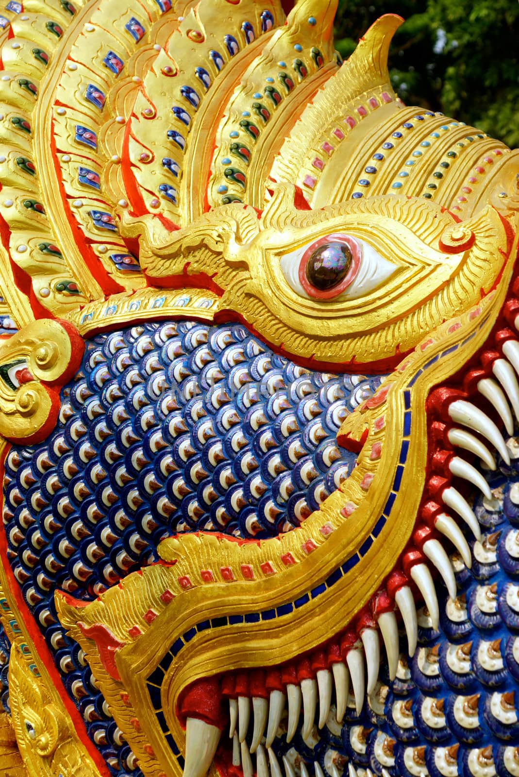 thai art showing of traditional naga sculptured,Chiangrai,Thailandß