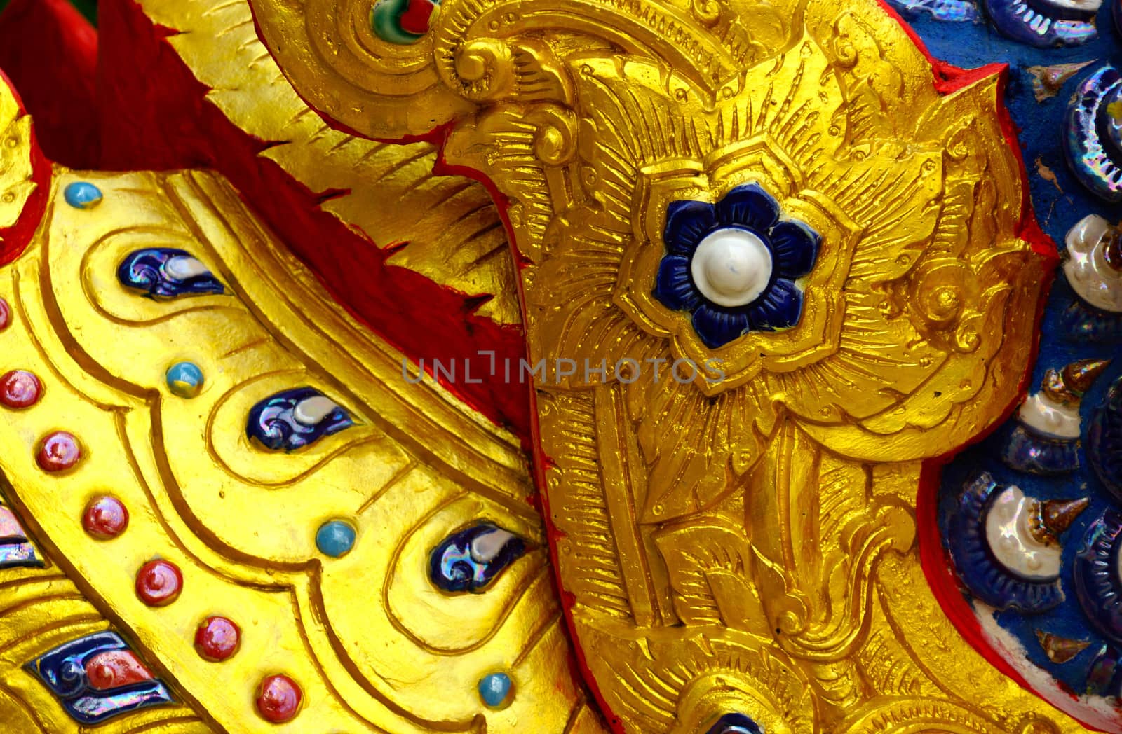 the detail of ceramics flowers in thai art sculpture,shallow focus