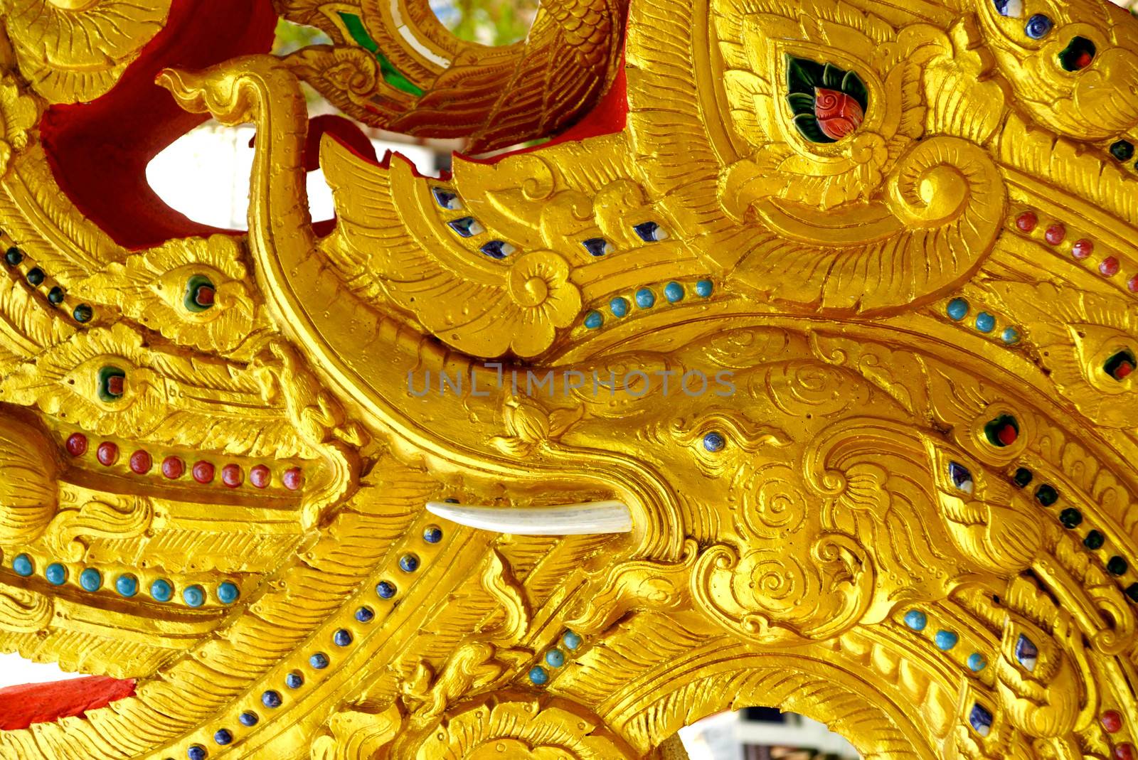 the detail of  thai art sculpture,shallow focus