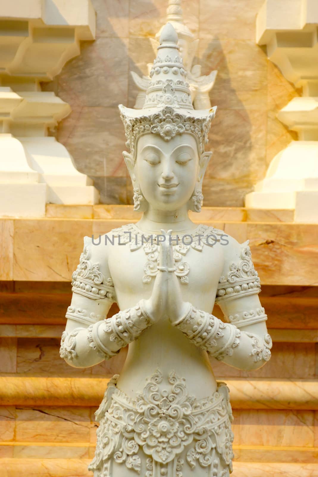 figured of thai traditional angle sculpture at temple,Chiangrai,Thailand