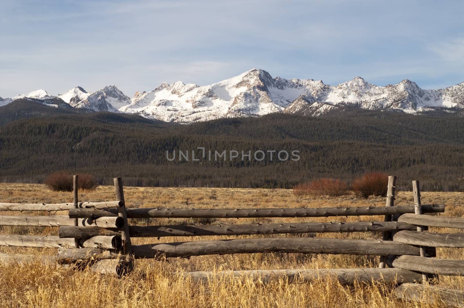 Ranch Range Fence Sun Valley Idaho Sawtooth Mountain Range by ChrisBoswell