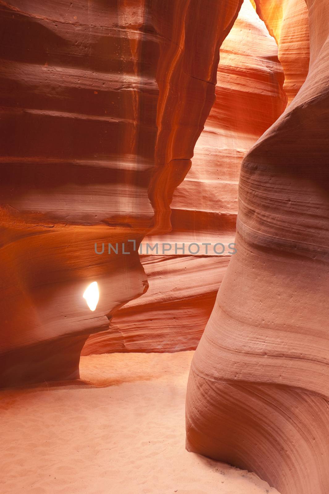 Focused Beam Sunlight Reaches Floor Antelope Canyon Arizona Southwest by ChrisBoswell