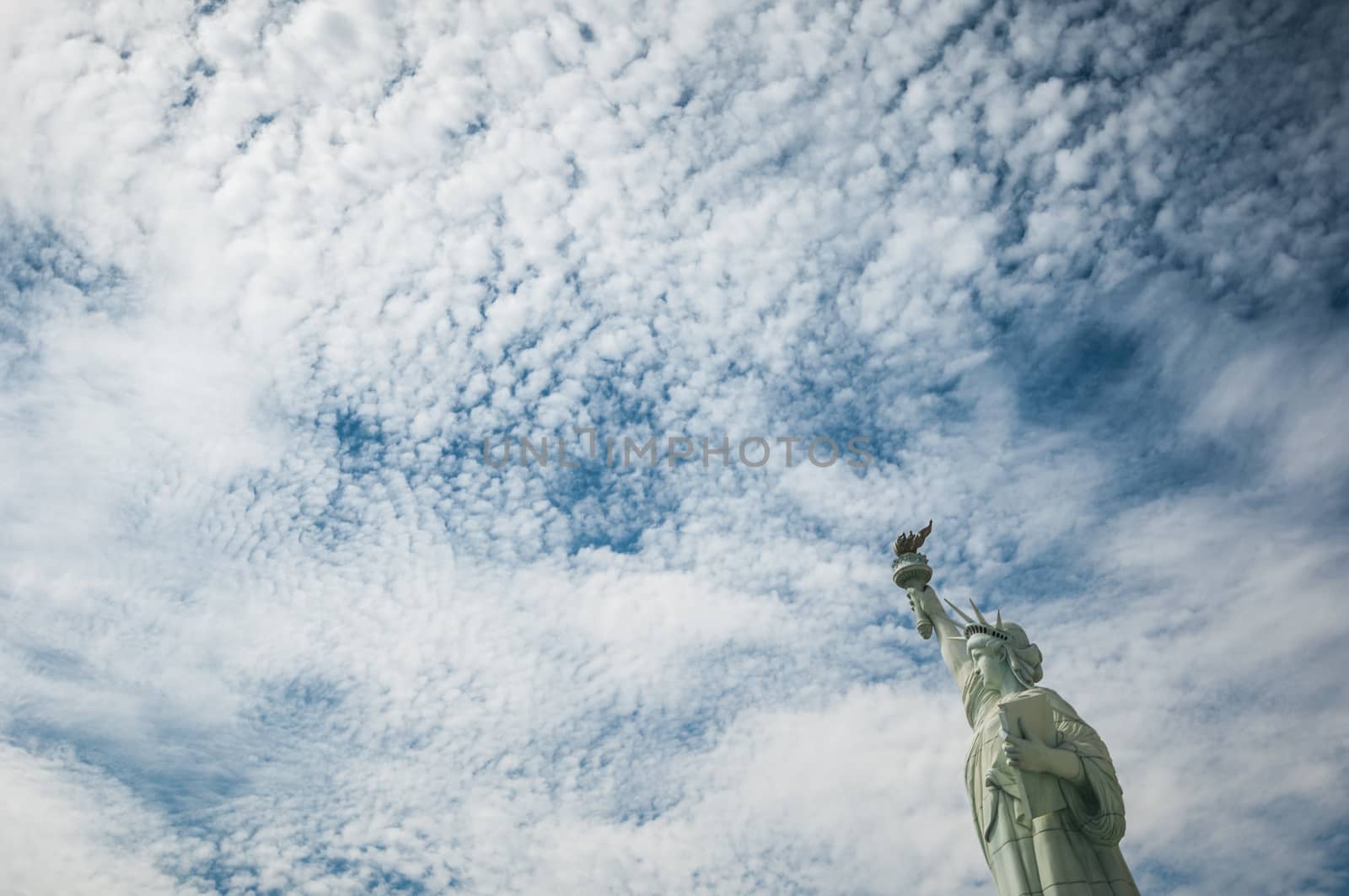 Las Vegas, Nevada Usa - September 9, 2013: World famous Vegas Strip in Las Vegas, New York Lady Liberty.