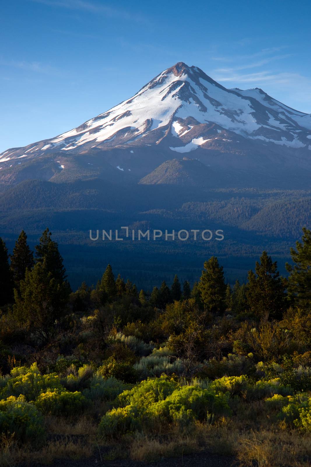 Off the main road in California looking at Mount Shasta