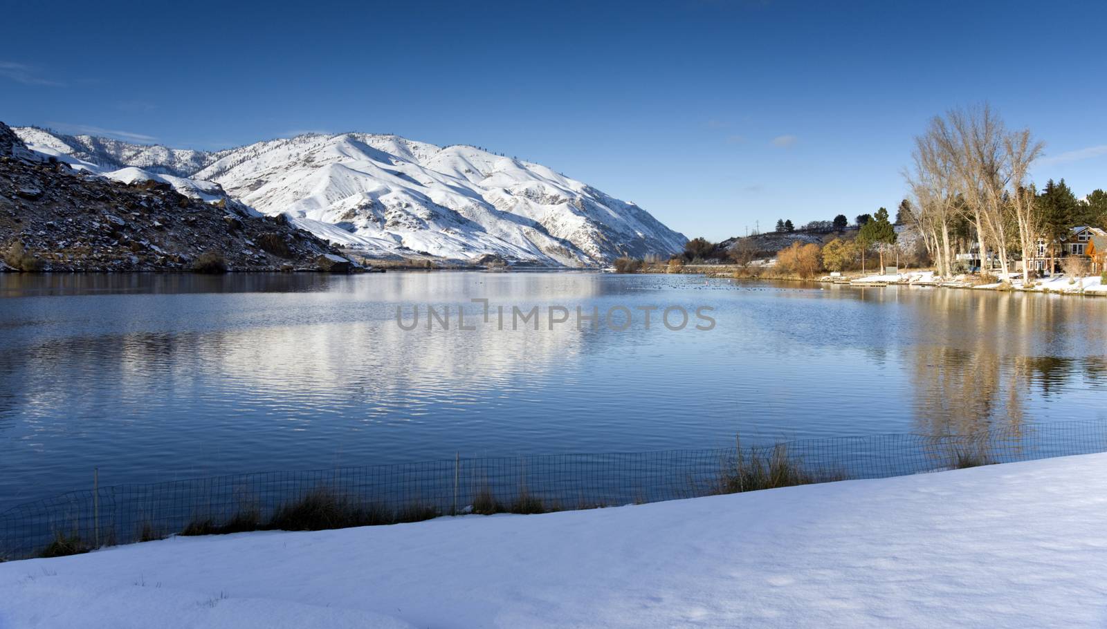 The Columbia River or Washington State in the Winter