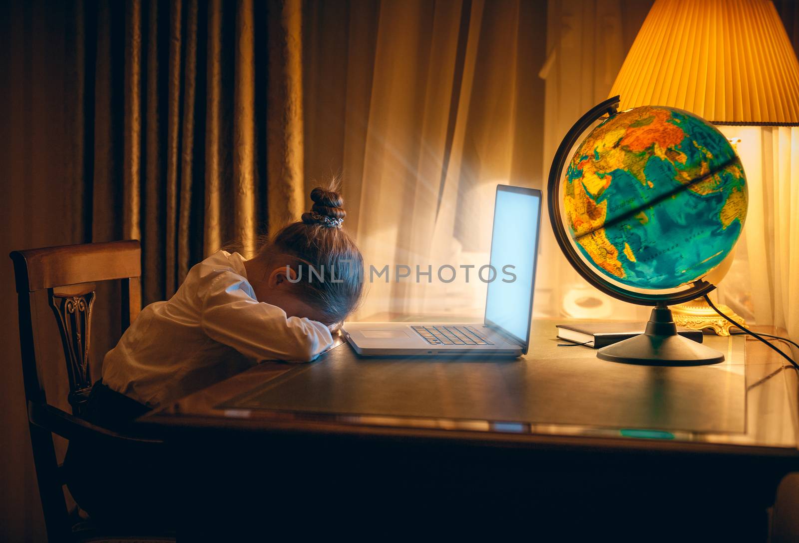 Girl got asleep with laptop by Kryzhov