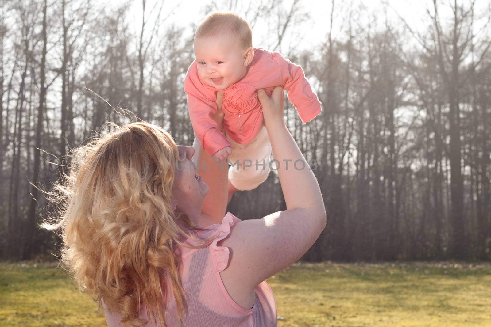 Baby flying in nature when mommy is holding her by DNFStyle