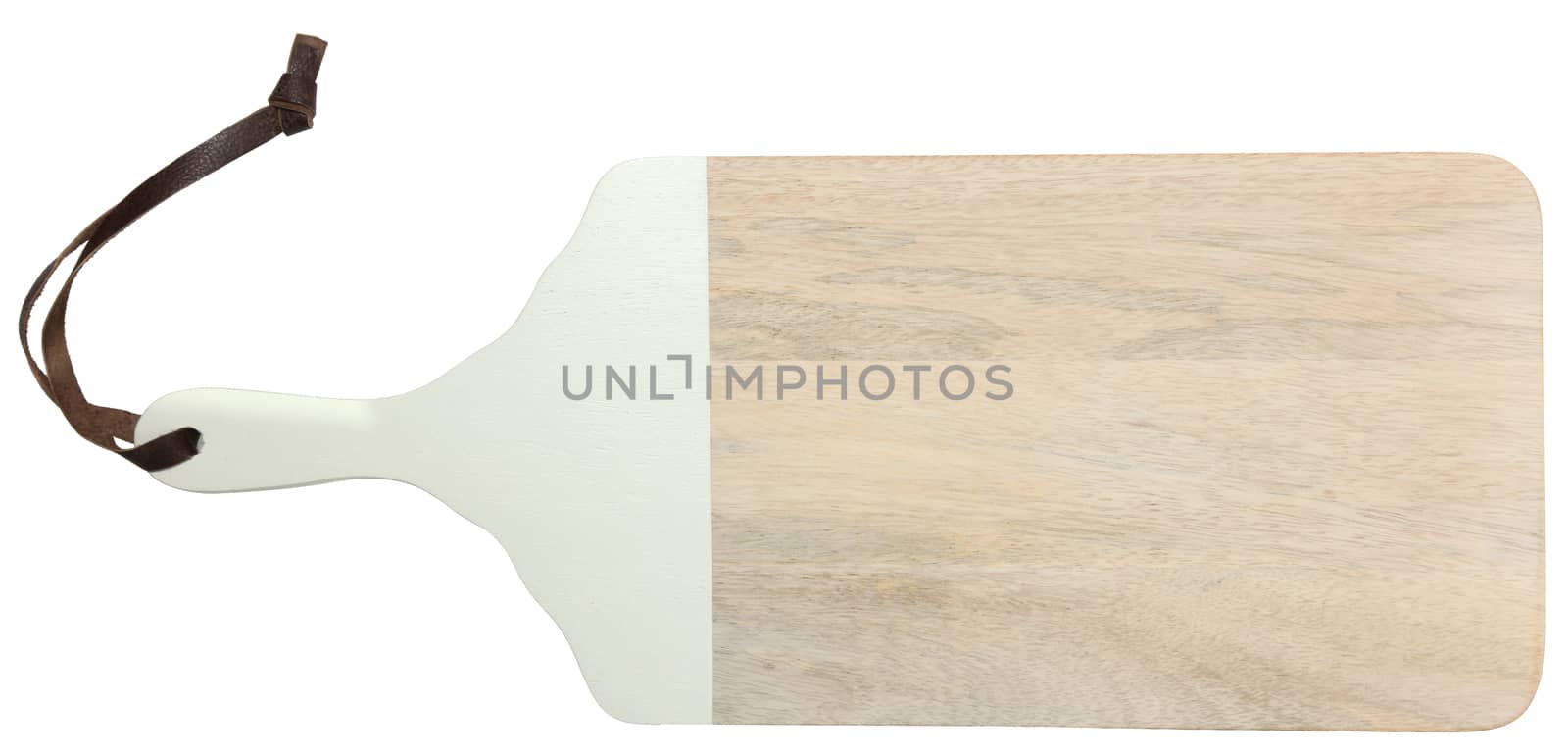 Natural Light Wood Cutting Board with Leather Strap by duplass