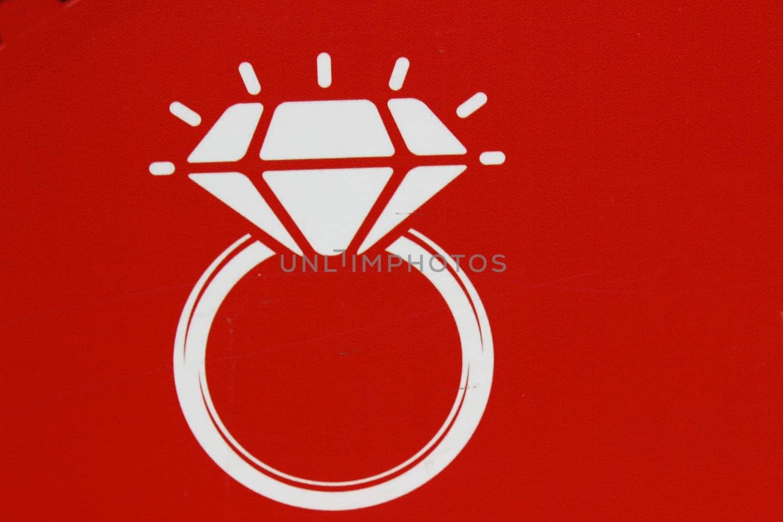 On a red background shows icon "jewels" in white