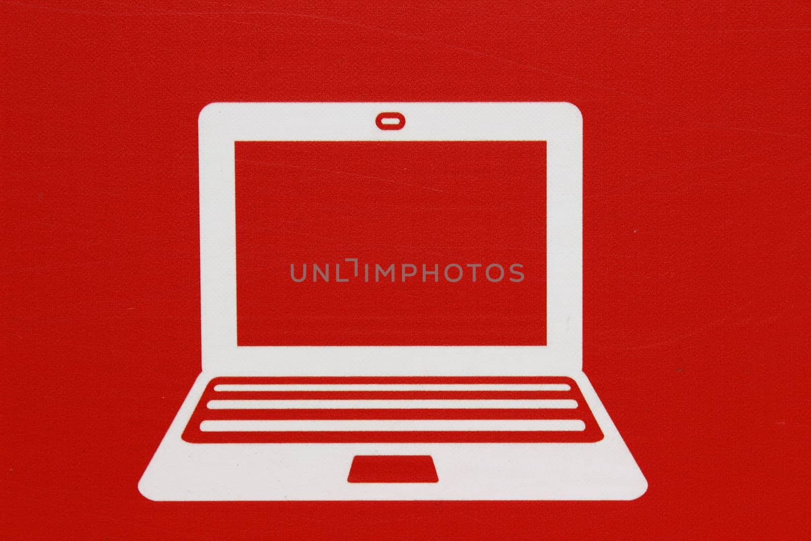 On a red background shows the icon "Computer"