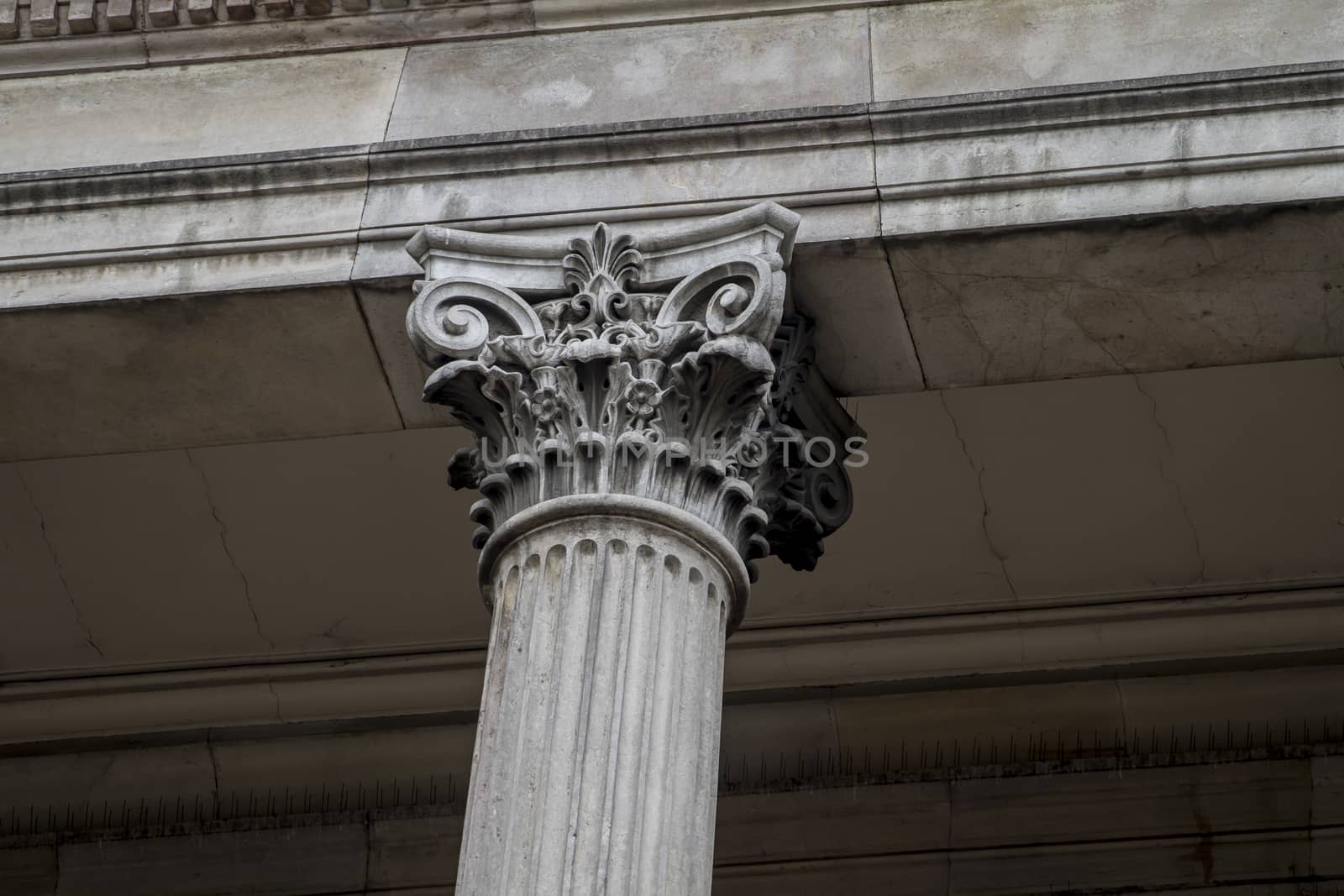 Classic columns, National library facade in Madrid, Spain by FernandoCortes