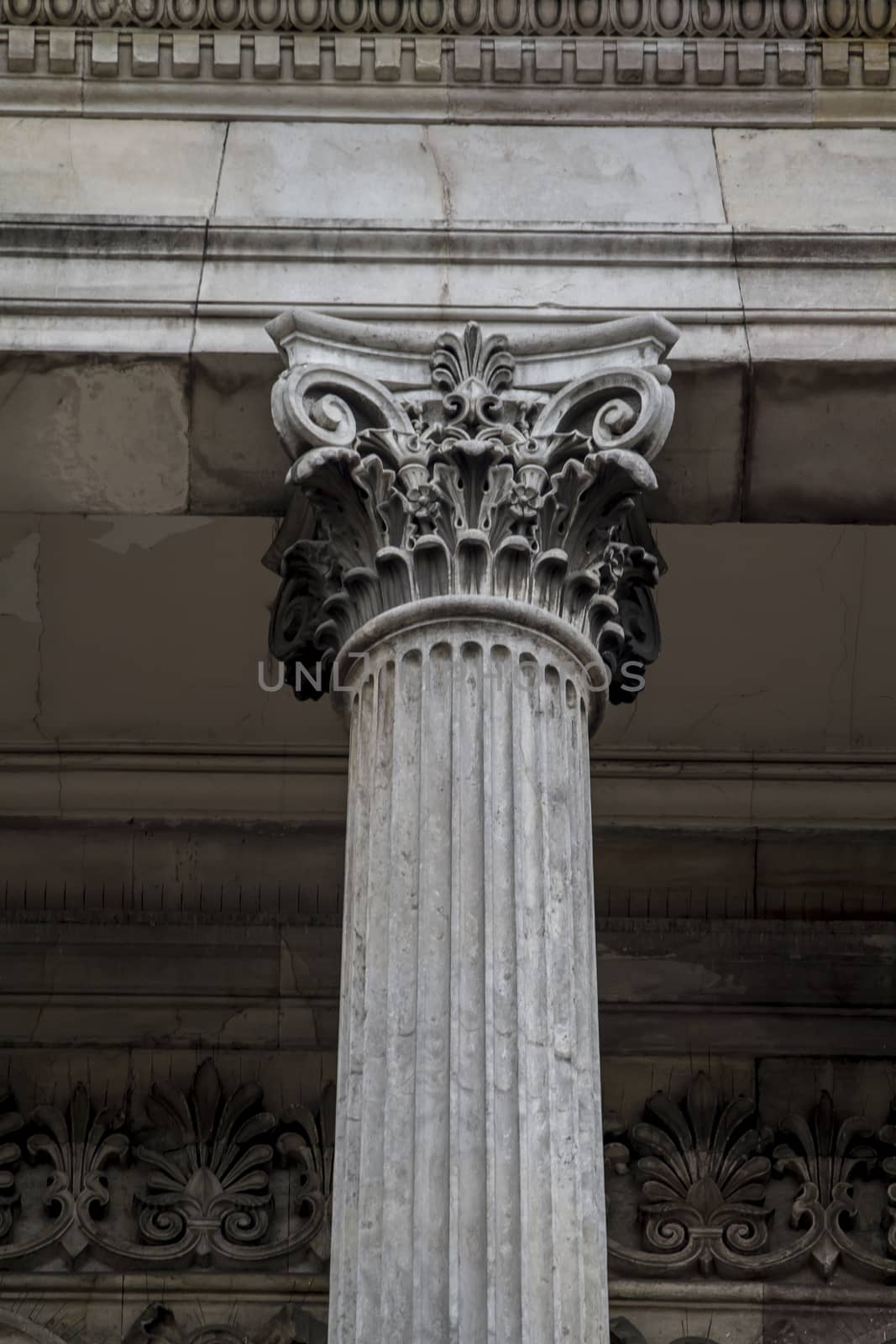 Classic columns, National library facade in Madrid, Spain by FernandoCortes