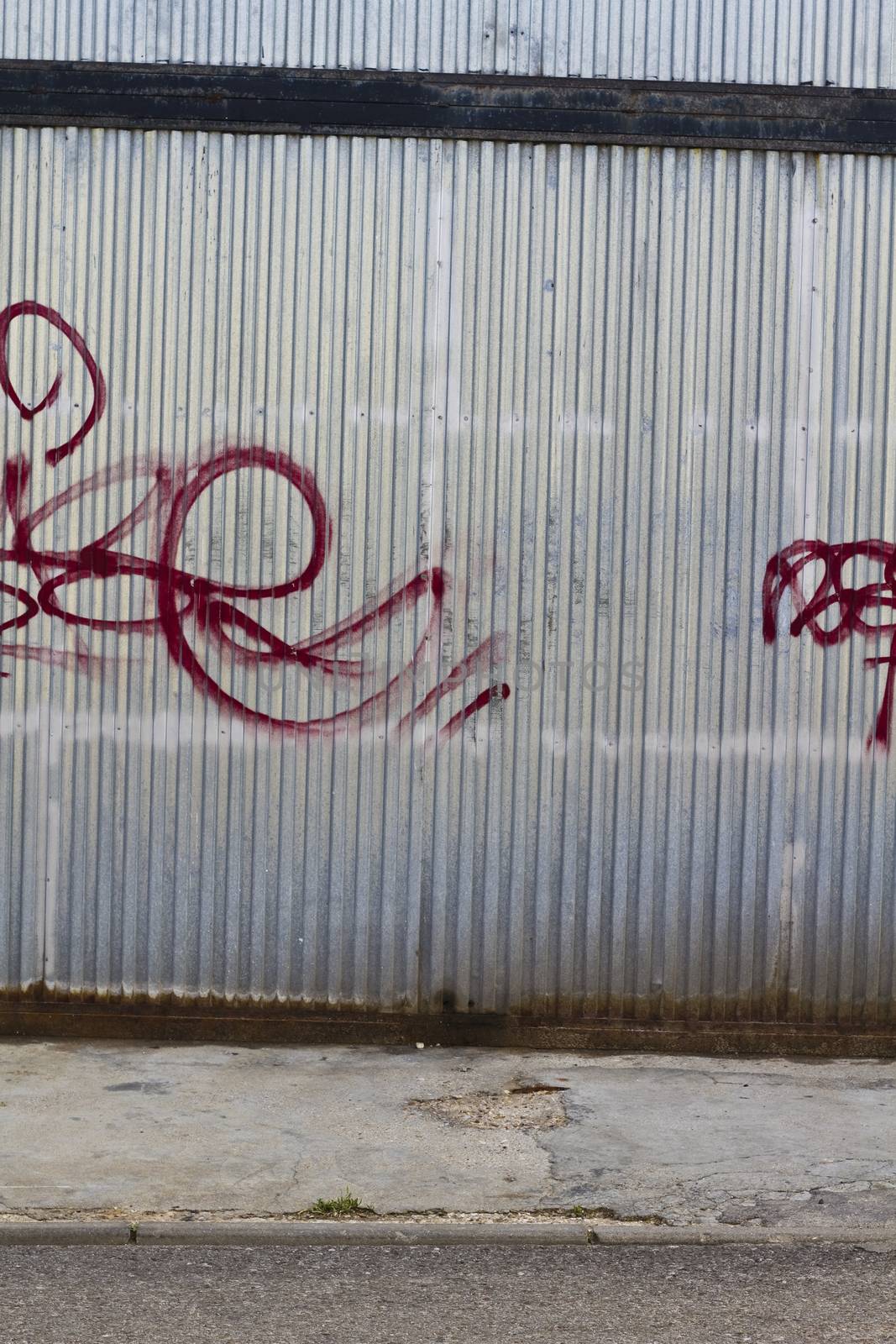 Metal grunge dirty door, graffiti by FernandoCortes
