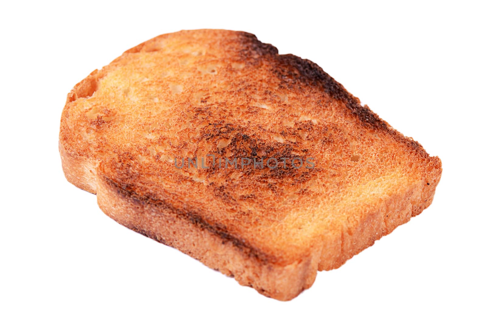 Toast fried closeup isolated on white background