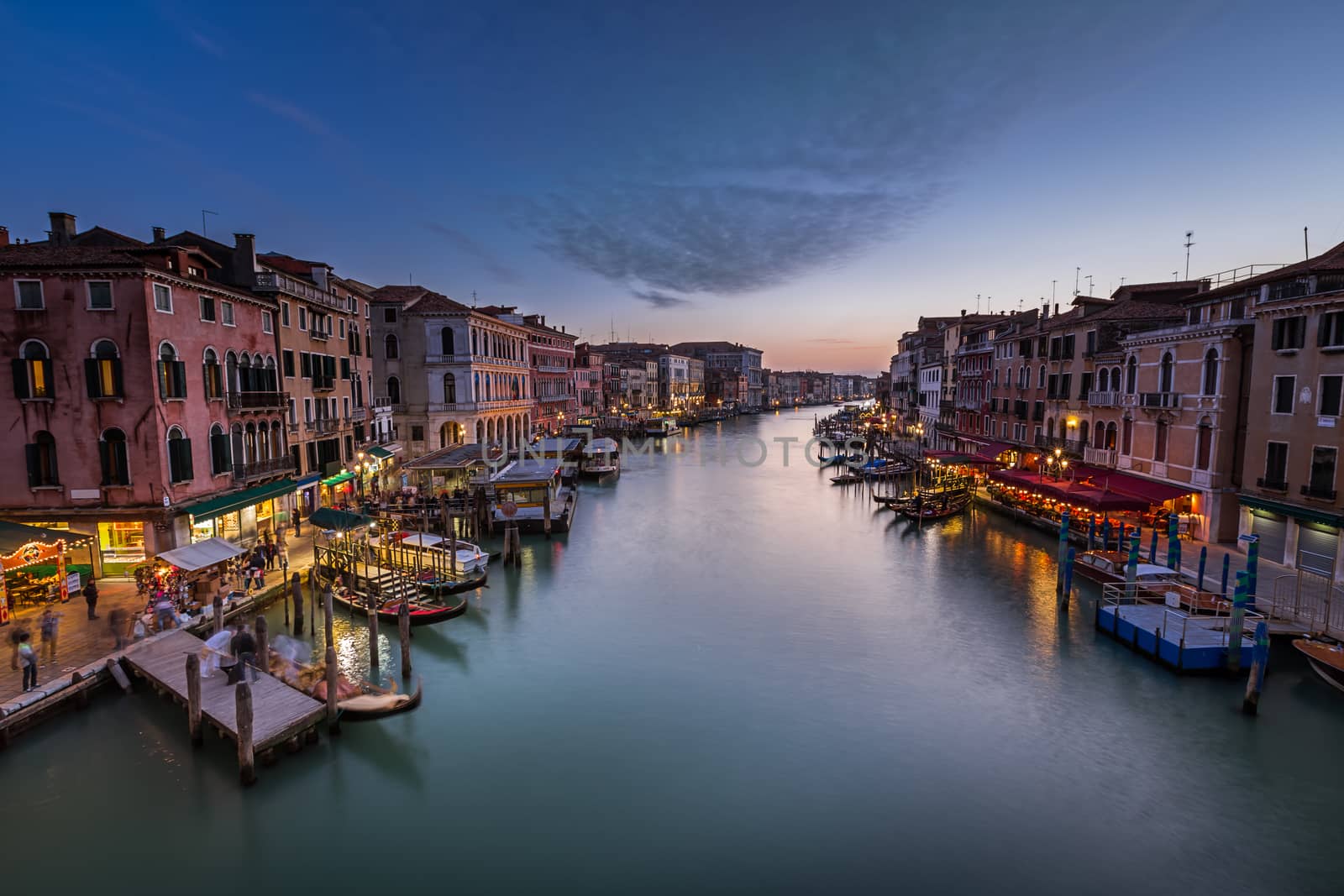 View on Grand Canal from Rialto Bridge, Venice, Italy by anshar