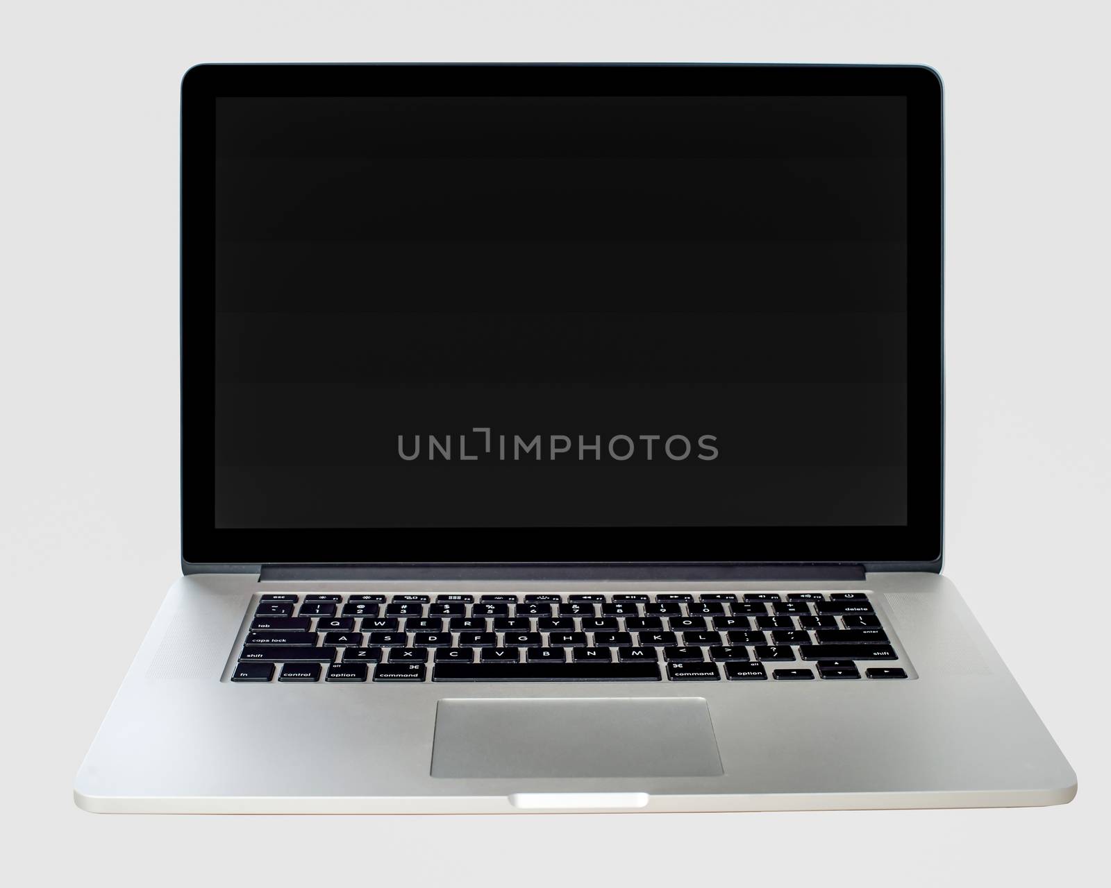 Laptop isolated on grey background