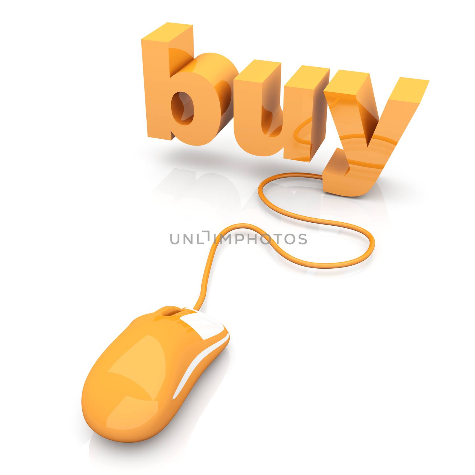 Buy online. 3D rendered Illustration. Isolated on white.