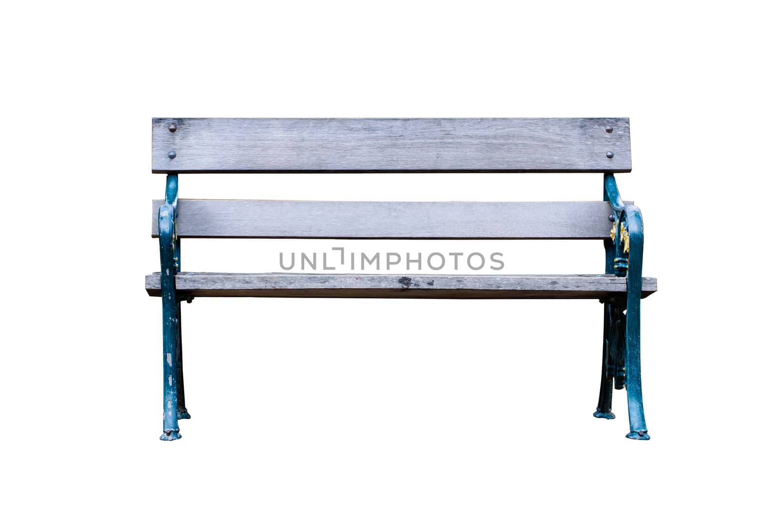 park bench isolated on white