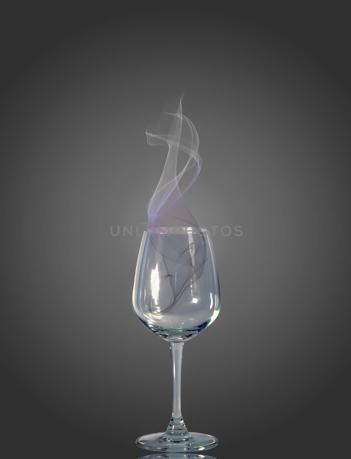 Wine glass with smoke inside by Sorapop