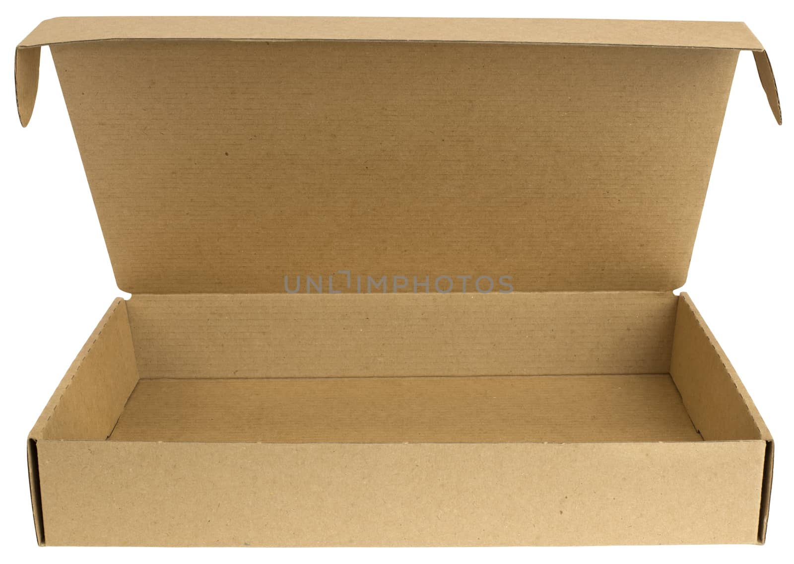 Open cardboard box with a lid by cherezoff