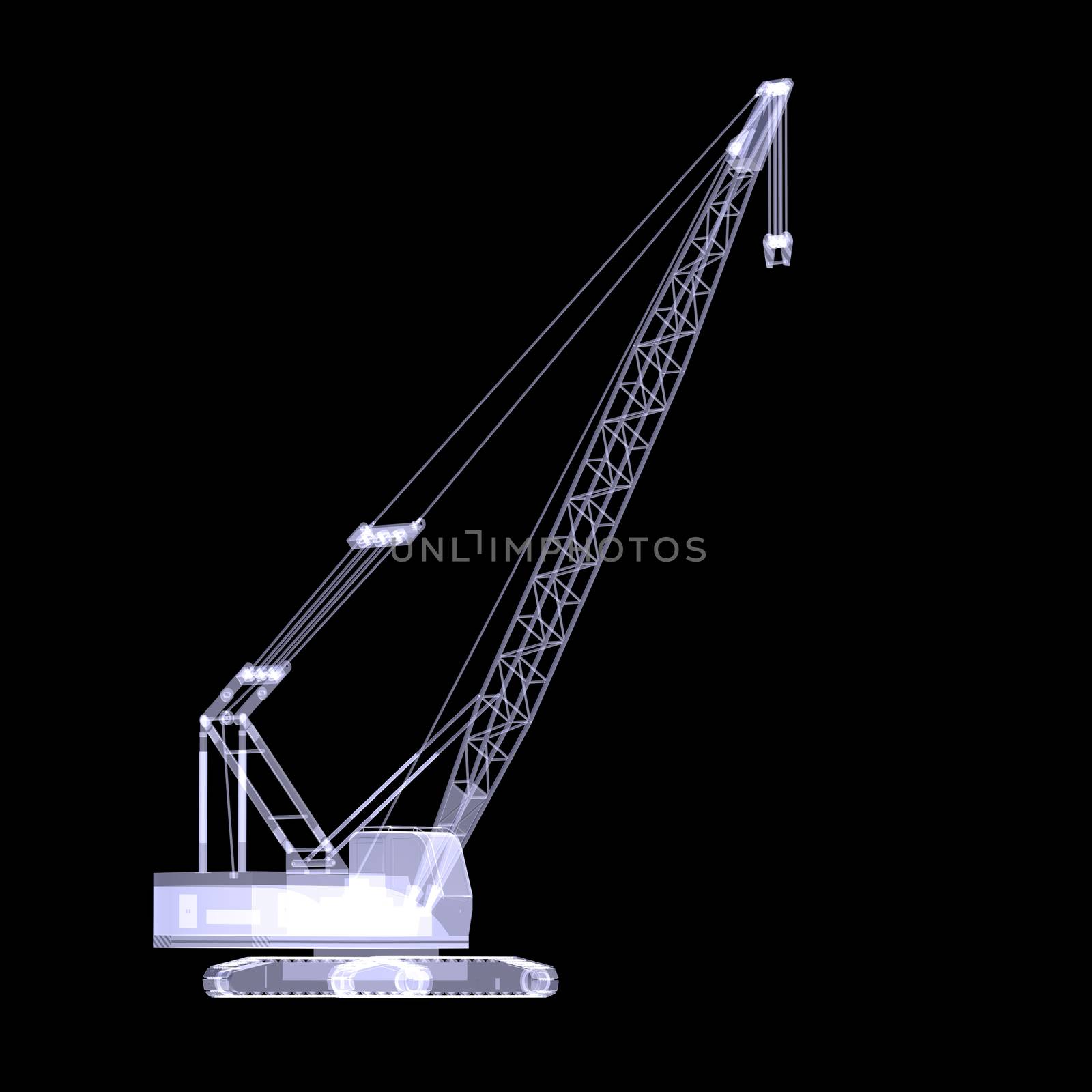 Crawler crane. X-ray by cherezoff