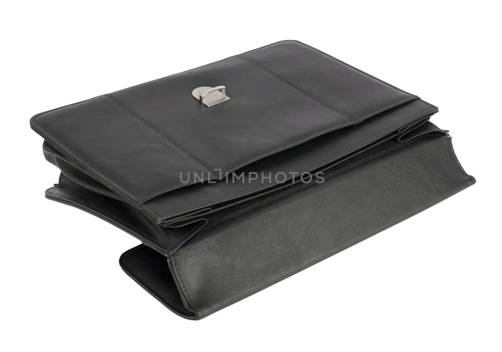 Open black leather briefcase by cherezoff