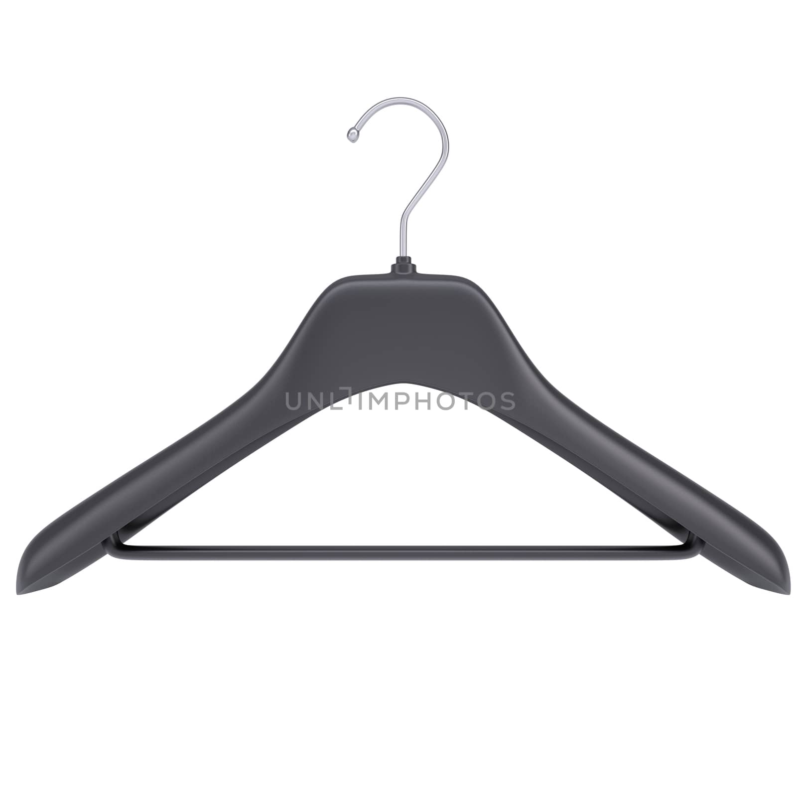 Plastic clothes hanger. Isolated render on a white background