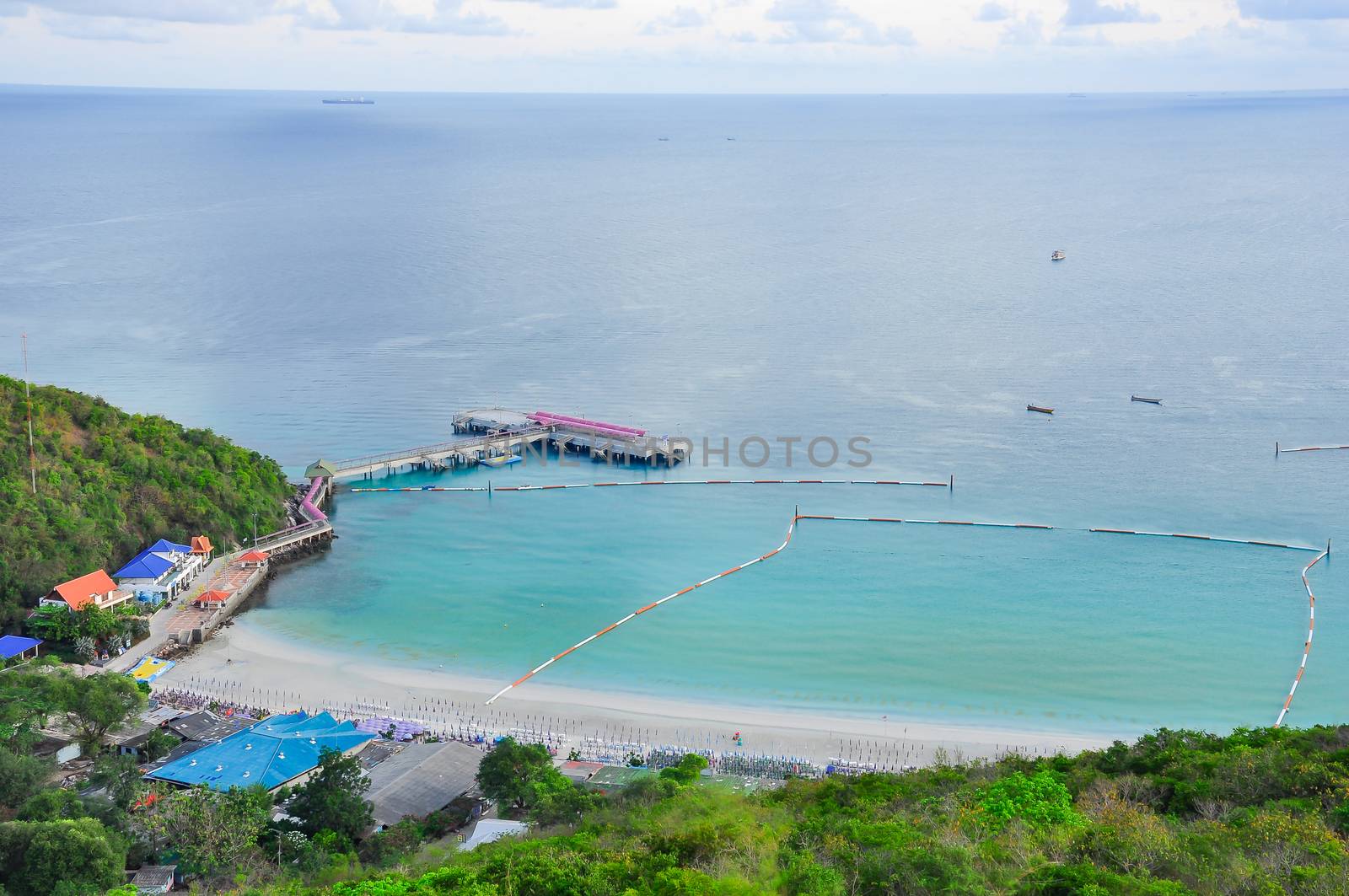 View of the mountains on the coast of Thailand.