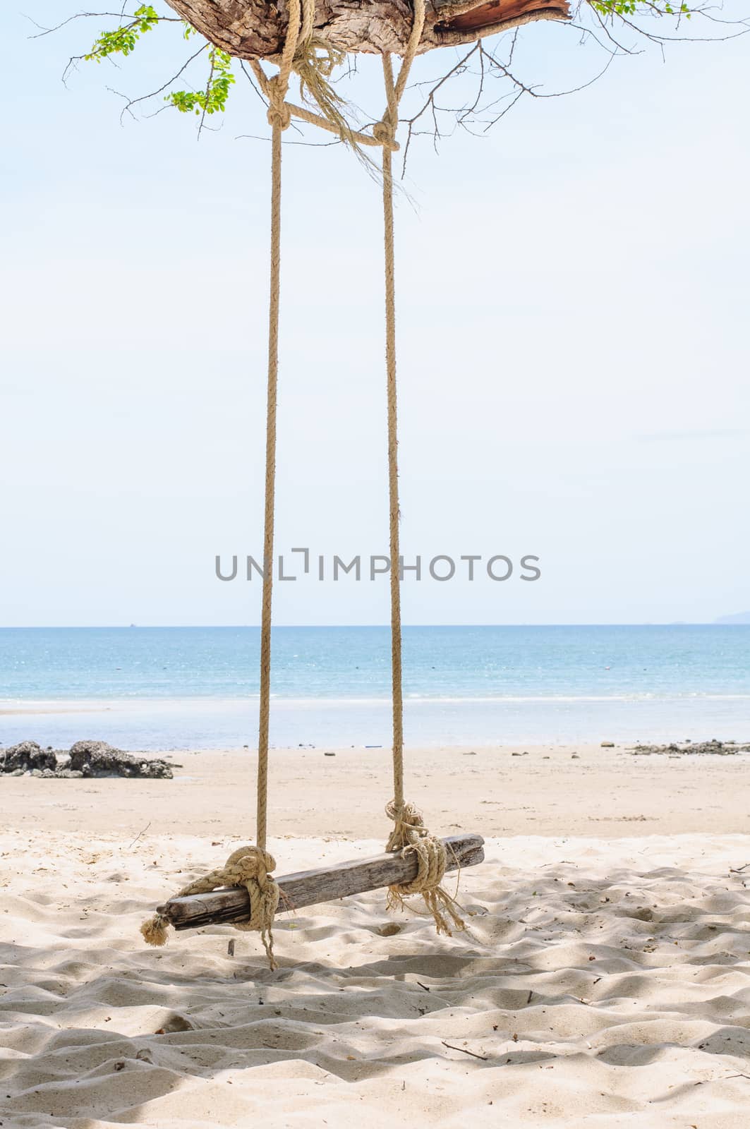 Beautiful and swing tropical beach by Sorapop