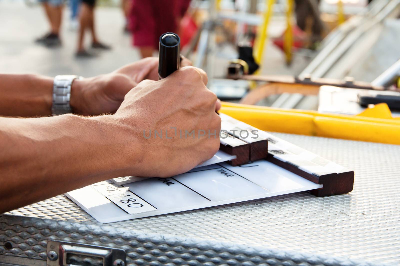 Labeling the Slate on set