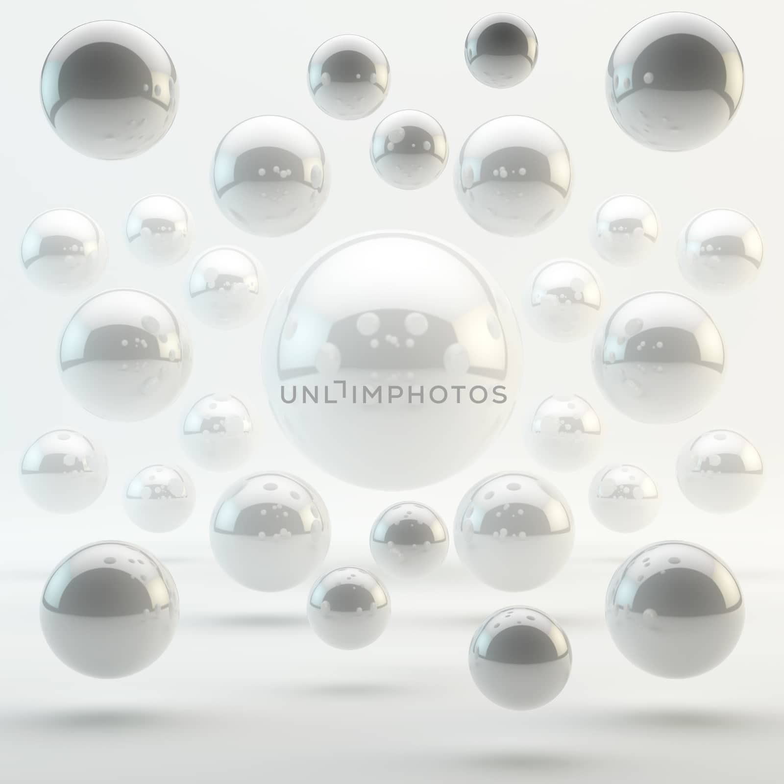 Abstract white geometric shapes from rounds by sumetho