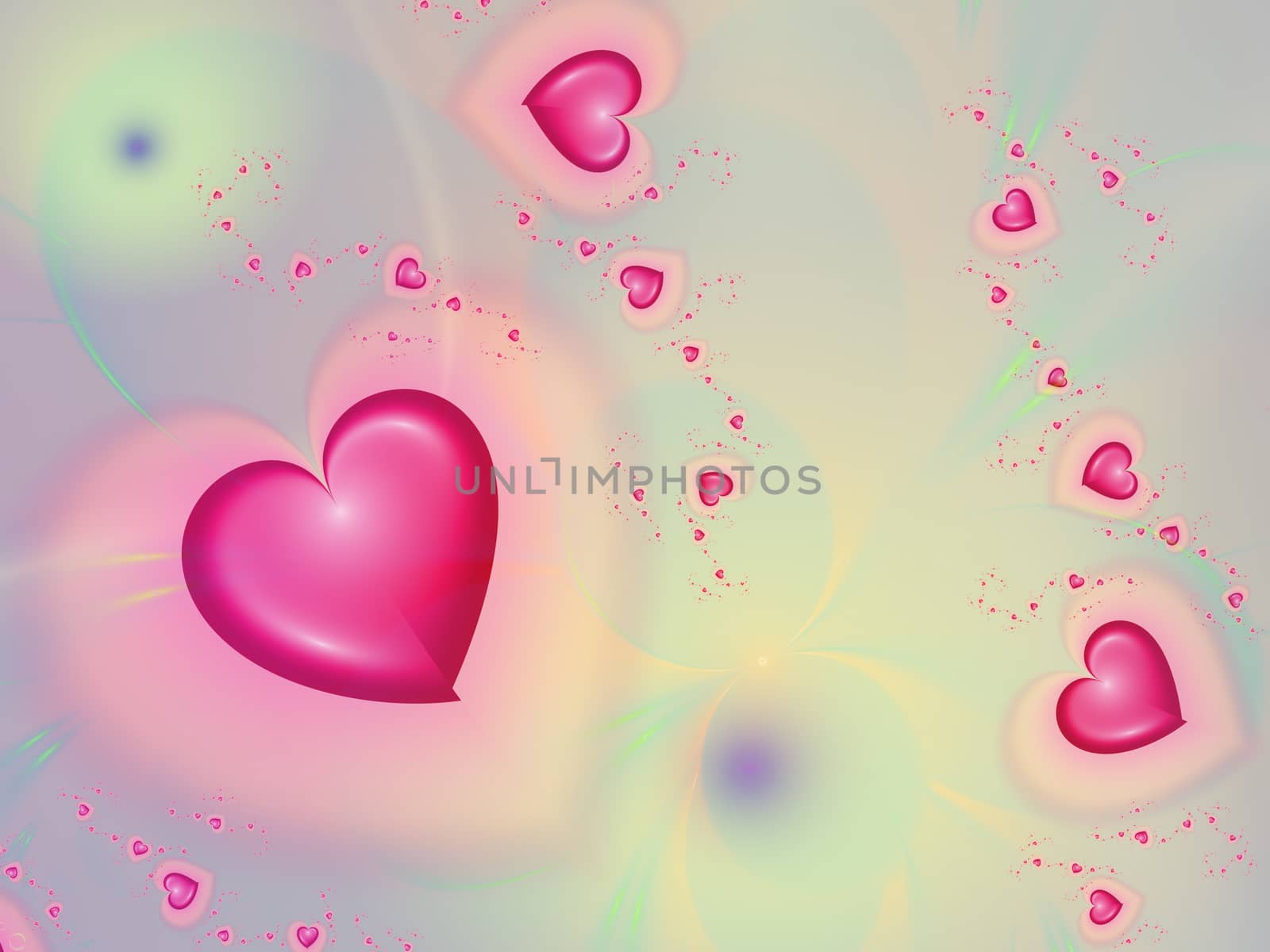 beautiful background with hearts