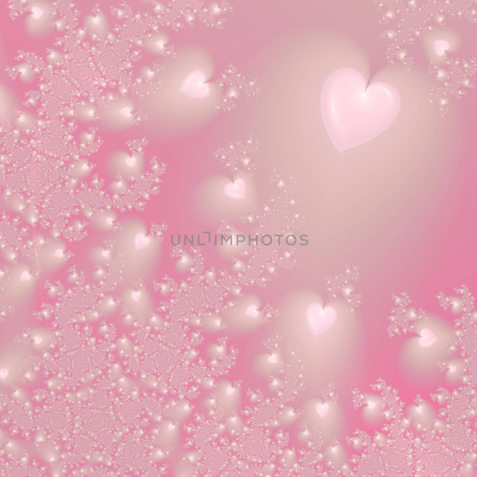 beautiful pink background with hearts