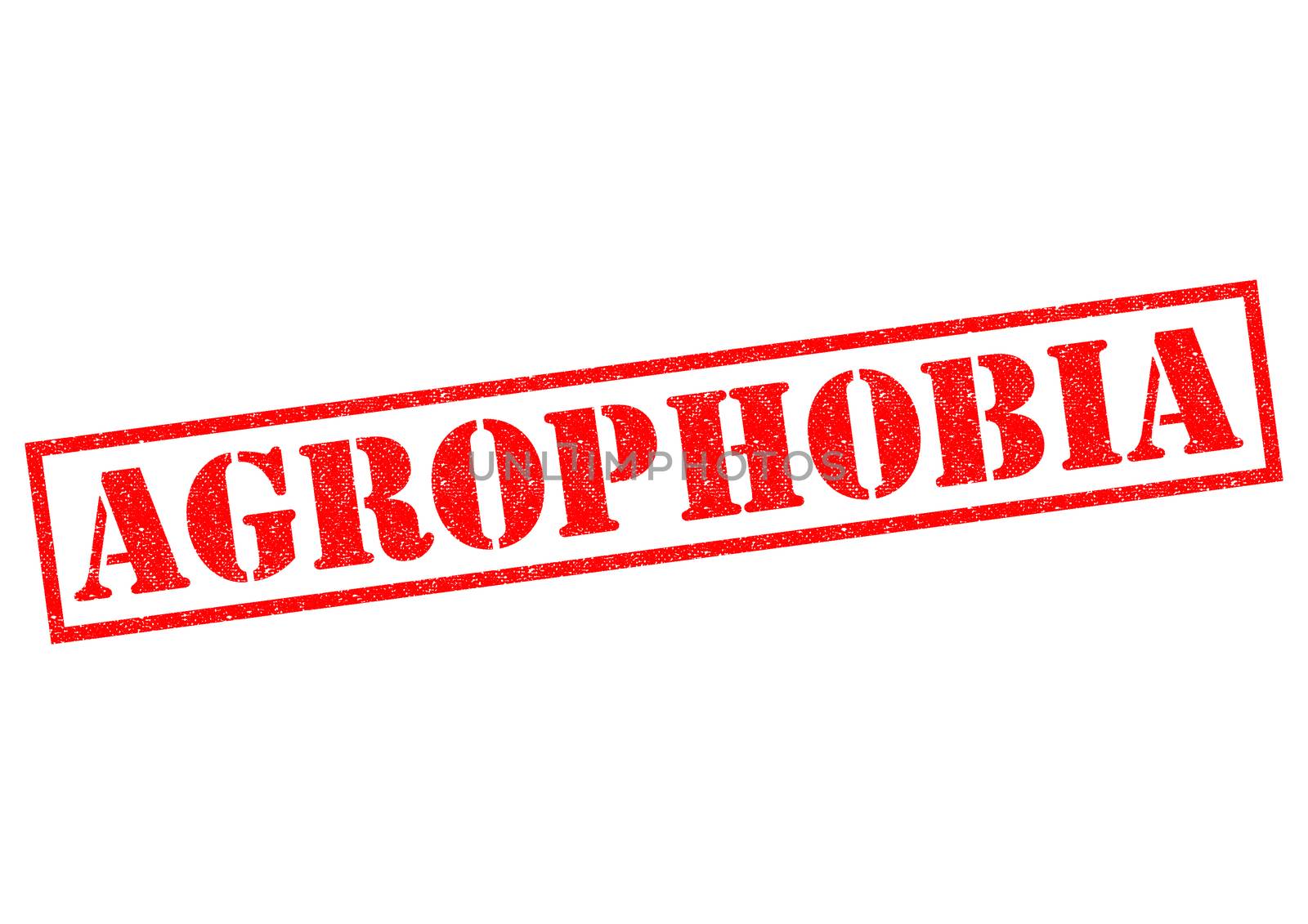 AGROPHOBIA (fear of being out in public) red Rubber Stamp over a white background.
