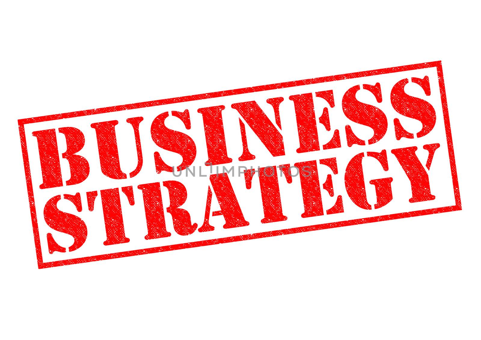 BUSINESS STRATEGY red Rubber Stamp over a white background.