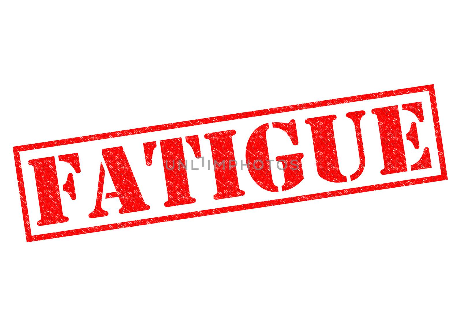 FATIGUE red Rubber Stamp over a white background.