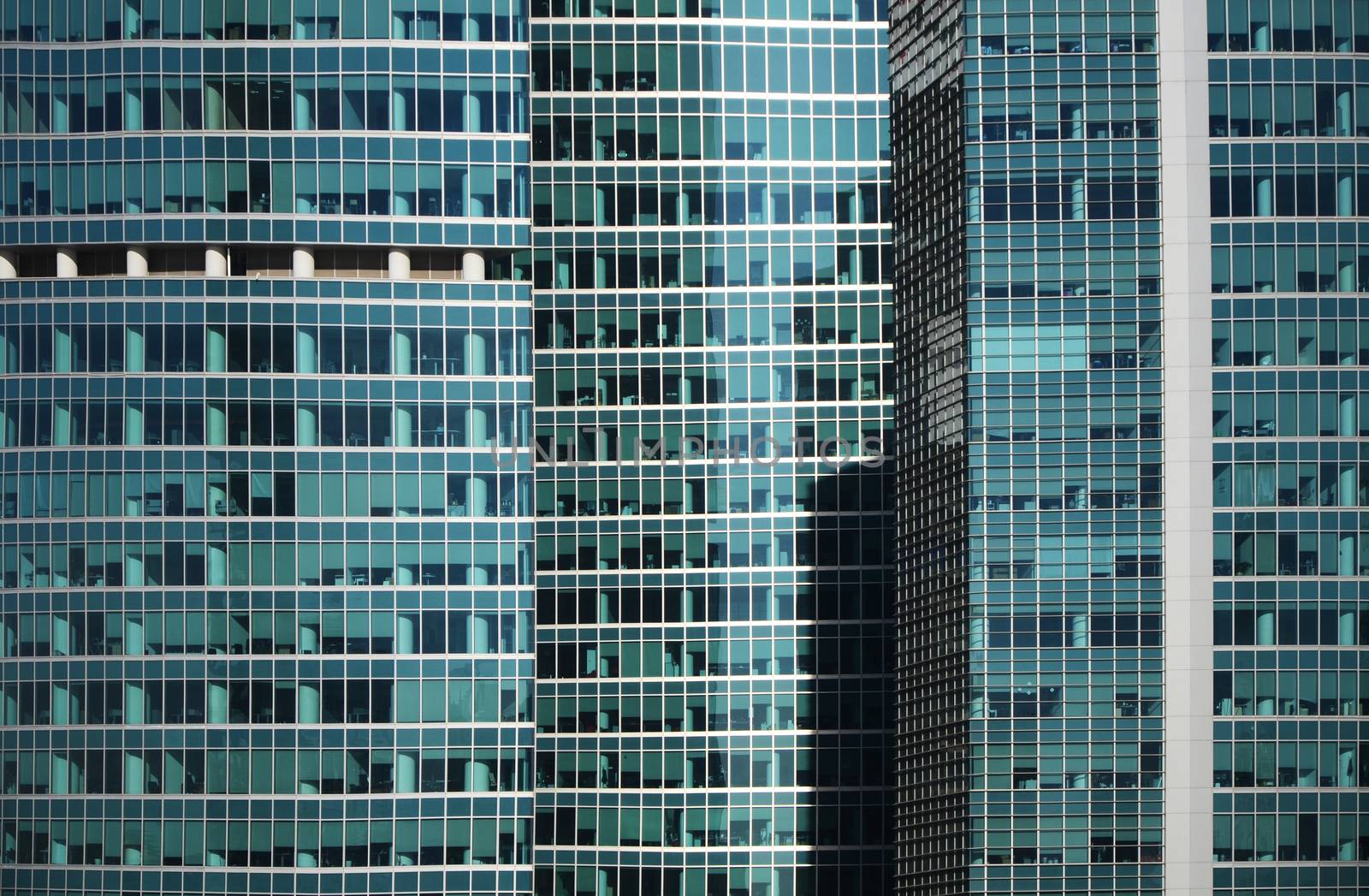 Modern office building glass skyscraper window  facade detail