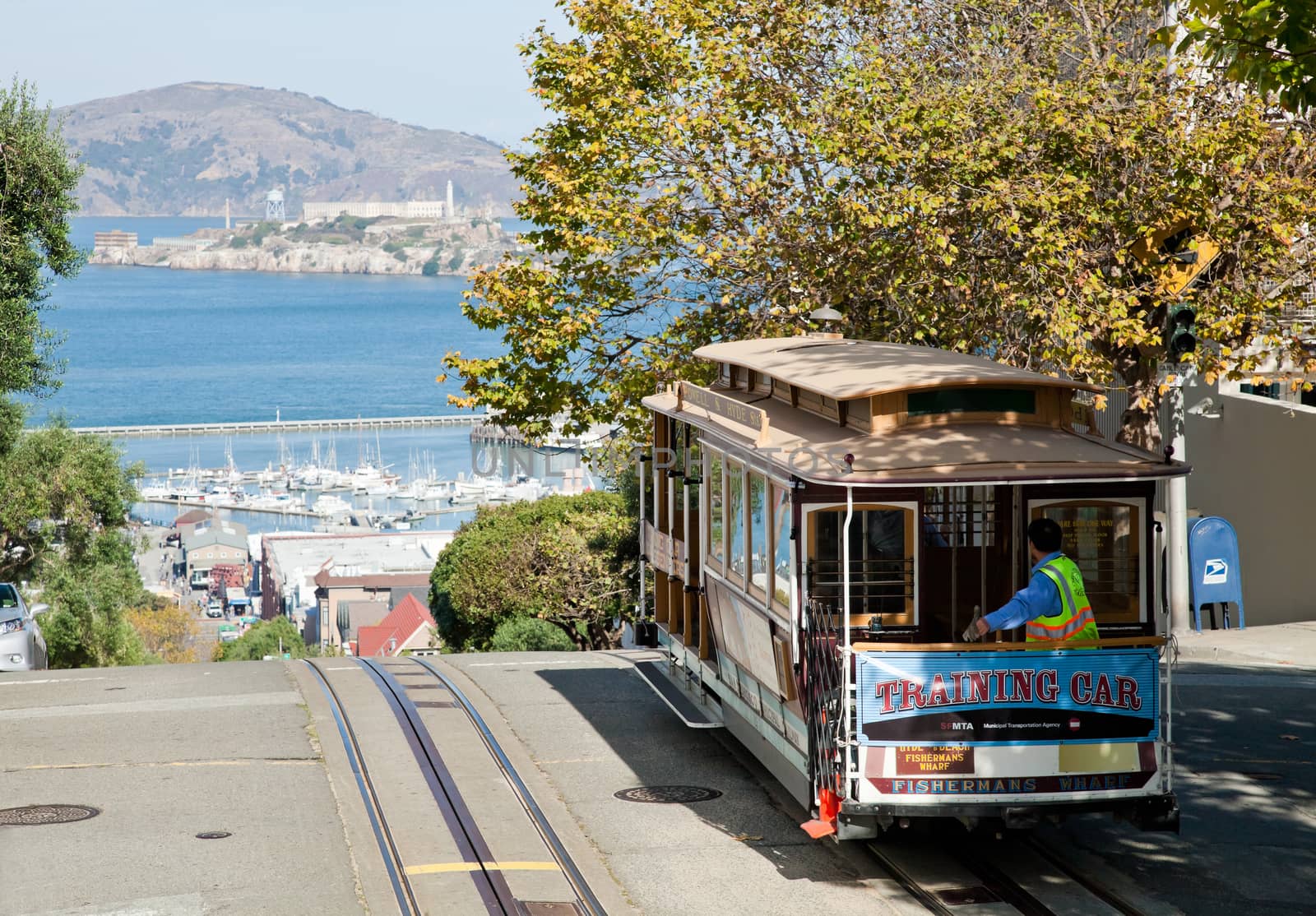 SAN FRANCISCO - NOVEMBER 2nd: The Cable car tram, November 2nd, 2012 in San Francisco, USA. The San Francisco cable car system is world last permanently manually operated cable car system. Lines were established between 1873 and 1890.
