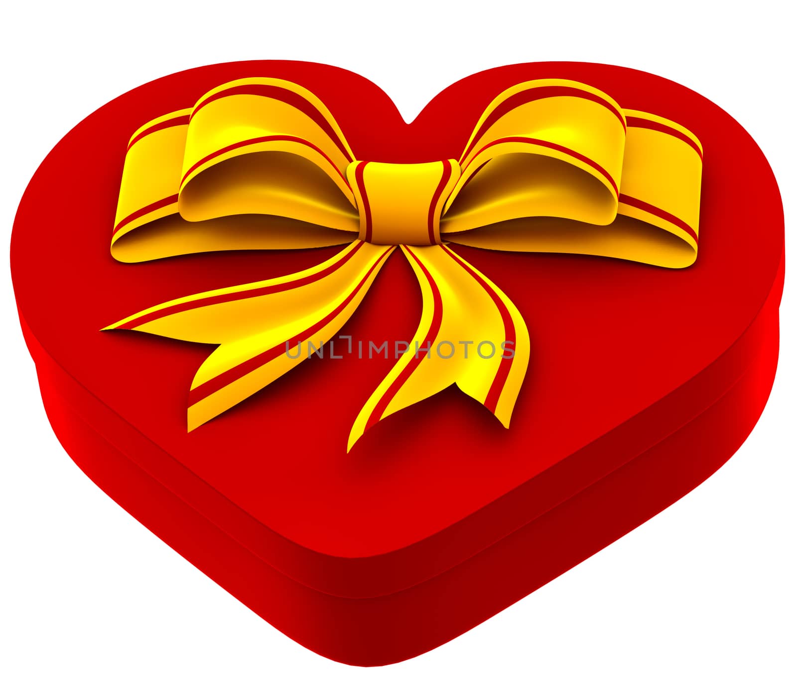 heart shaped box with golden bow for gift by merzavka