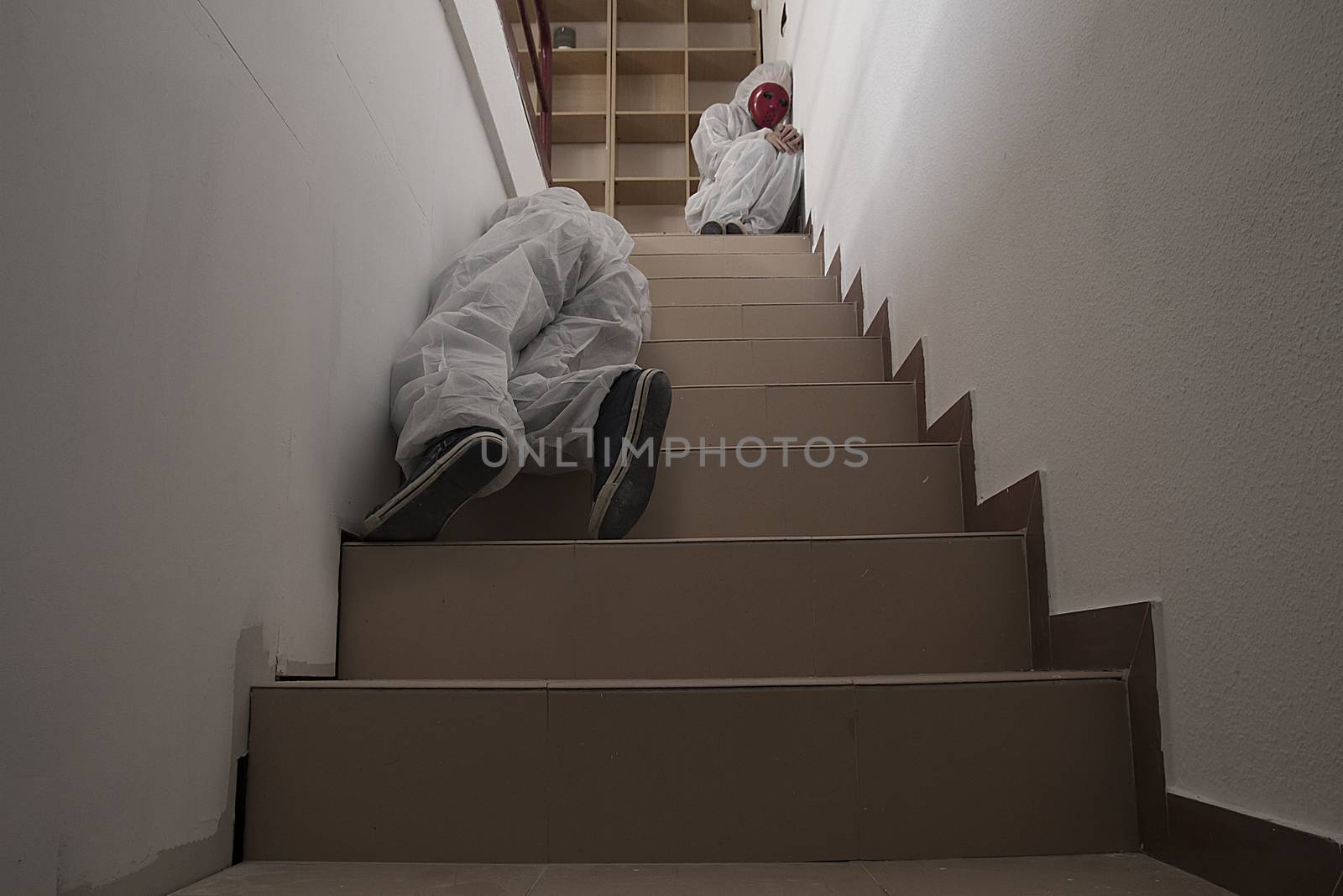 House, Nightmare concept, man with white dress and red mask by FernandoCortes