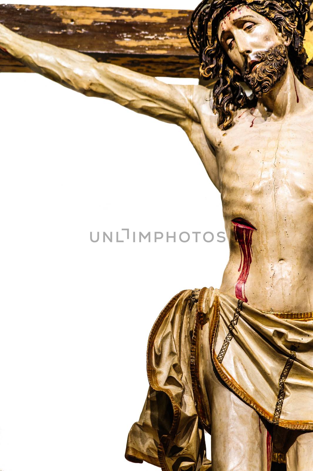 Jesus Christ on the Cross with white Background