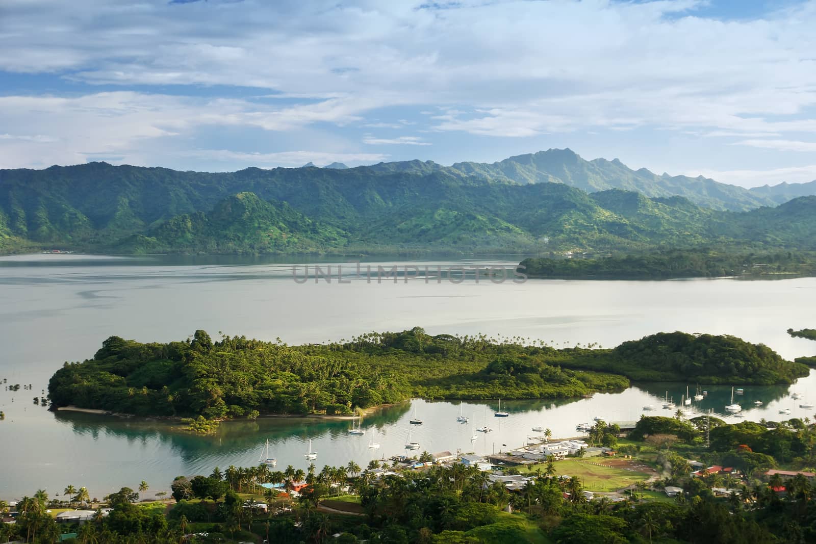 Savusavu marina and Nawi islet, Vanua Levu island, Fiji by donya_nedomam