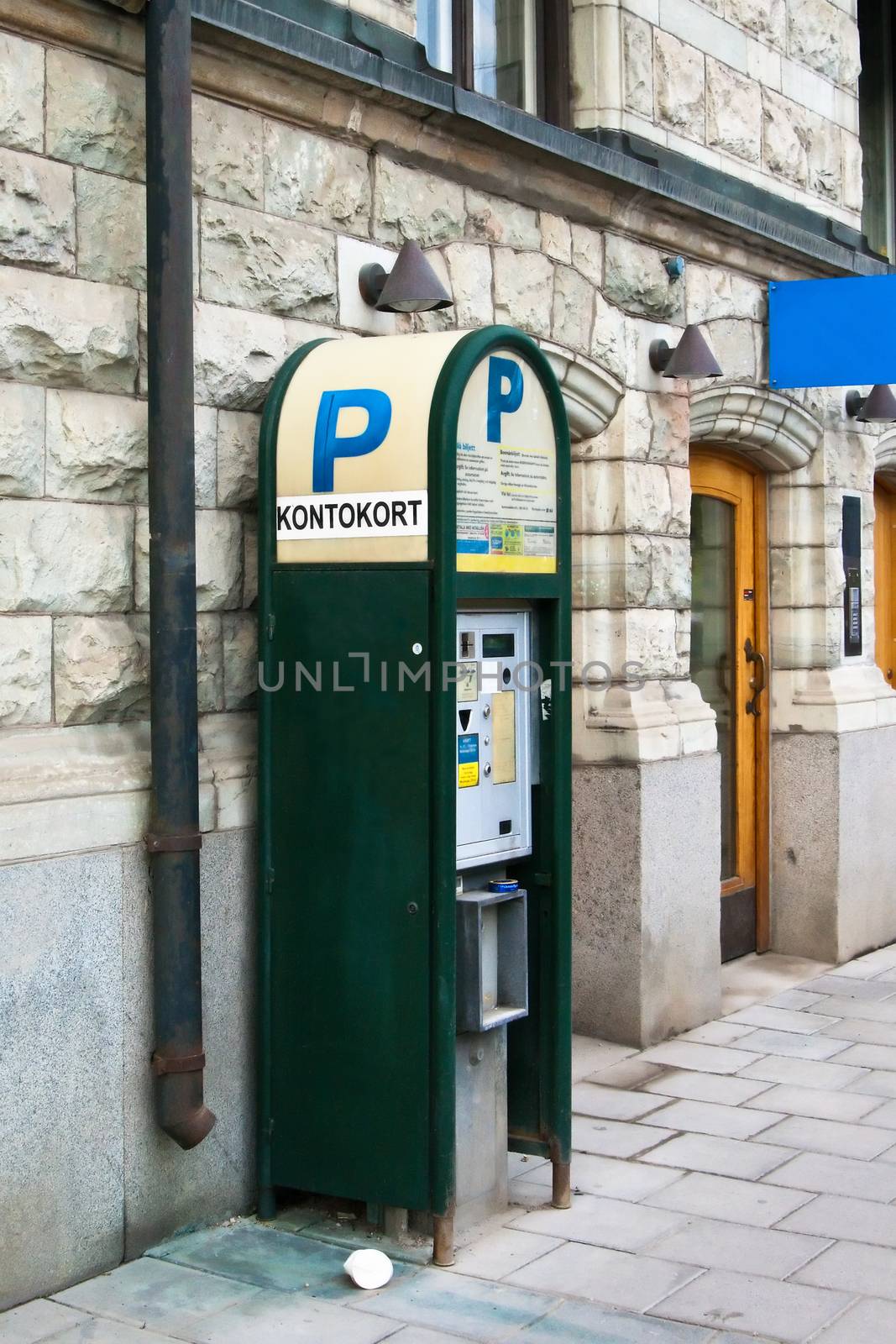 Car parking machines on the street