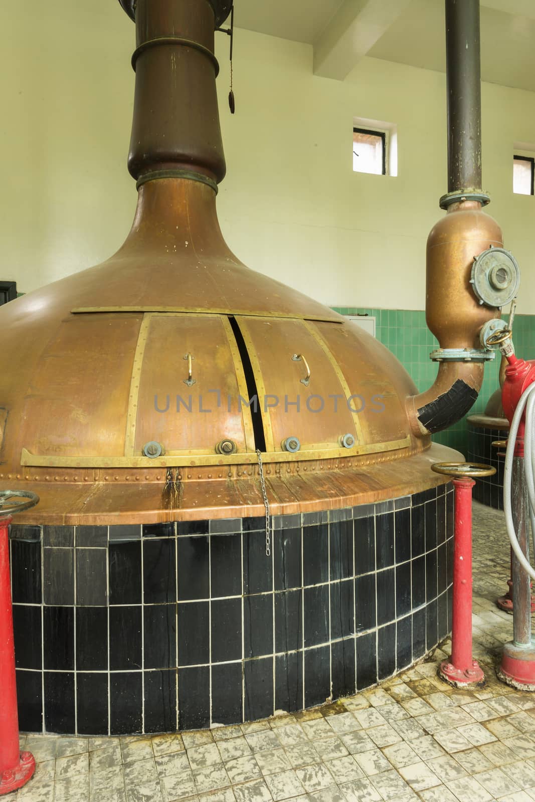 Brew kettle at Brewery 'Het Sas' in Boezinge, Belgium. by Claudine