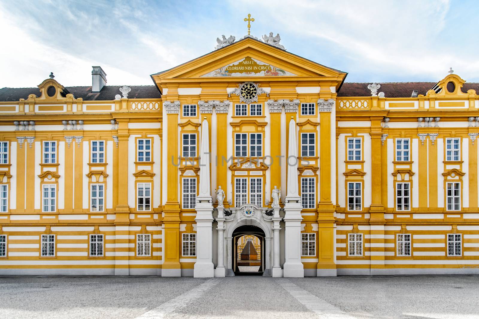 Facade of Abbey Melk in Lower Austria