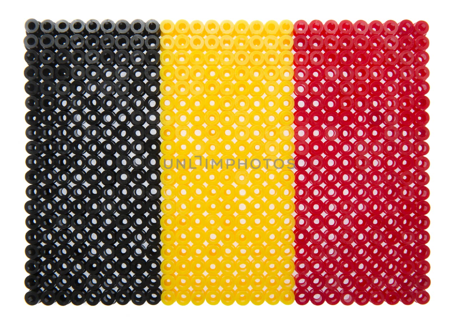 Belgian Flag made of plastic pearls