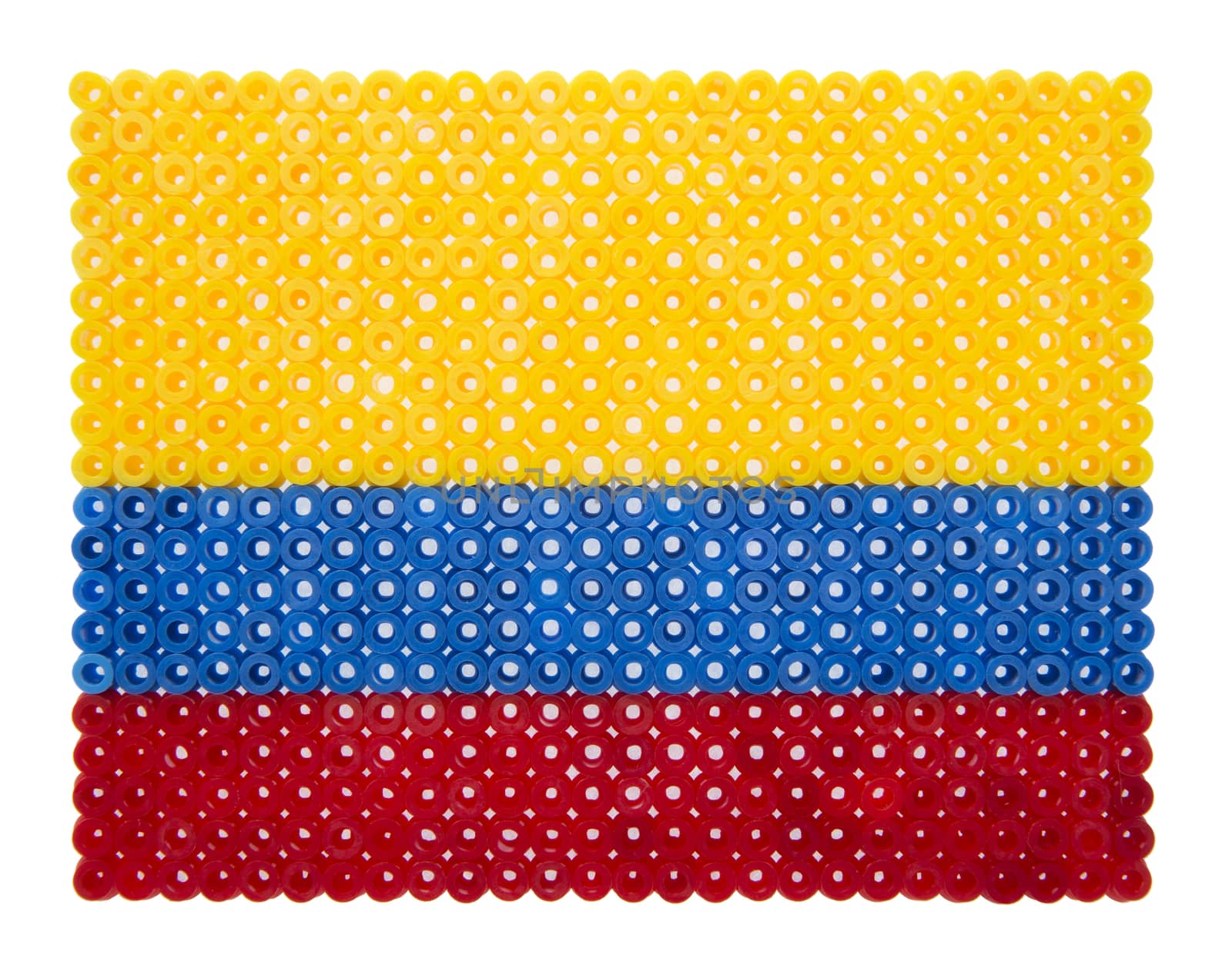 Colombian Flag made of plastic pearls